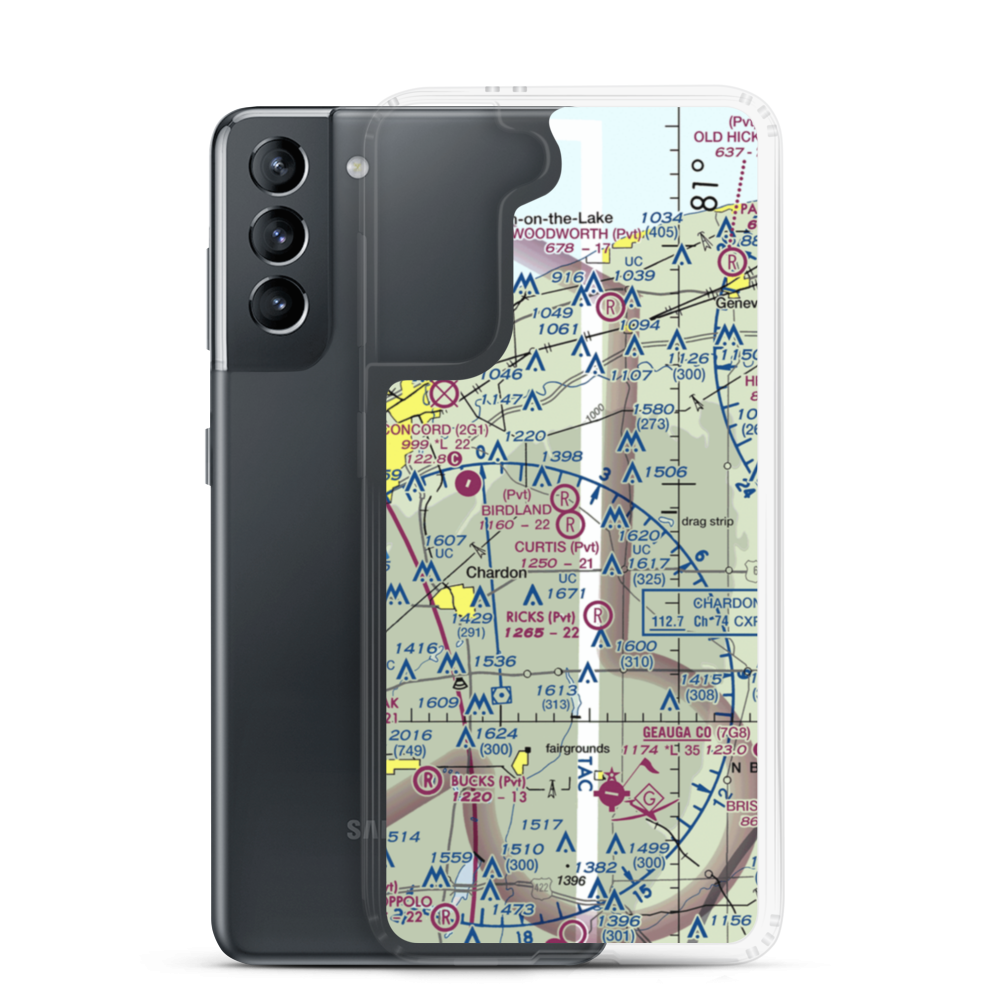 Curtis Airport (7OH8) VFR Sectional Samsung Case Samsung Galaxy S21 model shown