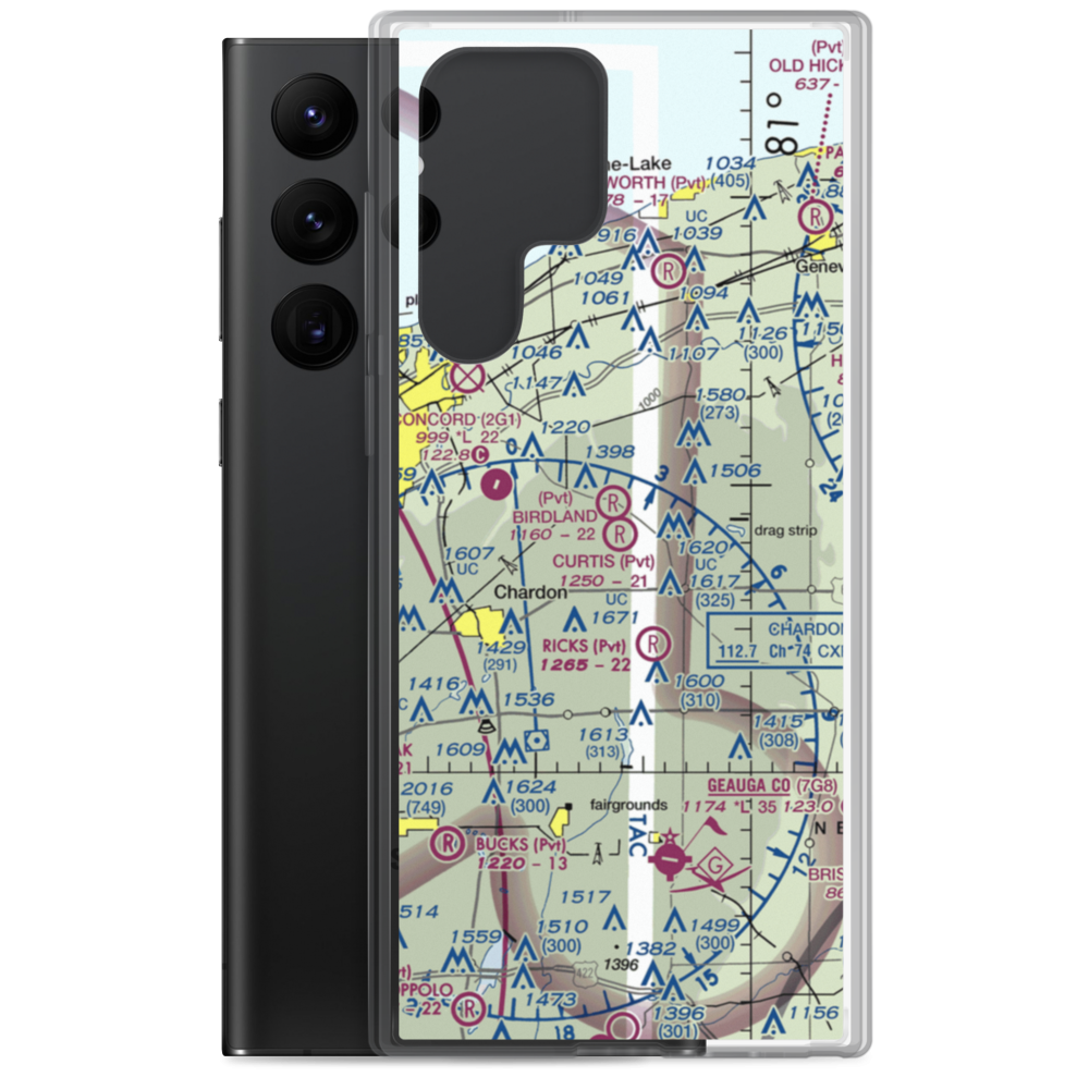 Curtis Airport (7OH8) VFR Sectional Samsung Case Samsung Galaxy S22 Ultra model shown