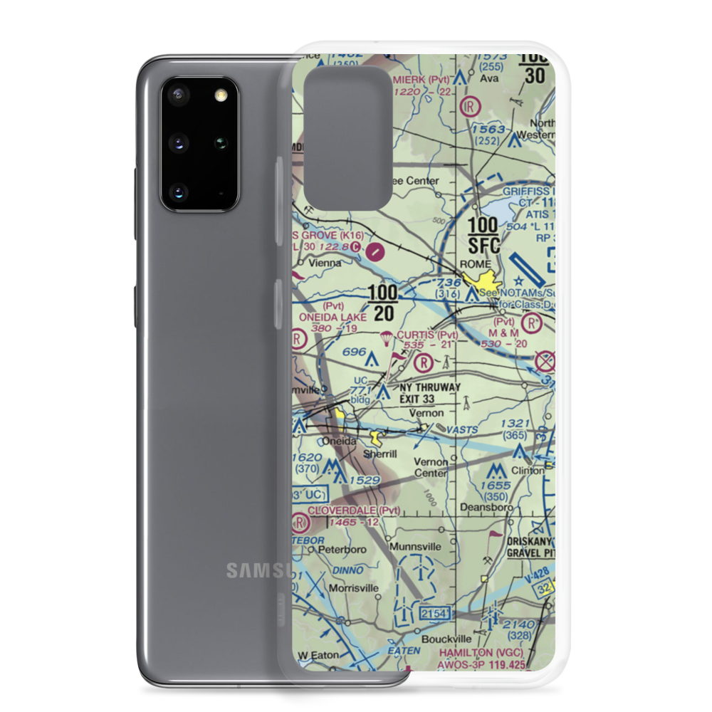 Curtis Airport (NY62) VFR Sectional Samsung Case Samsung Galaxy S20 Plus model shown