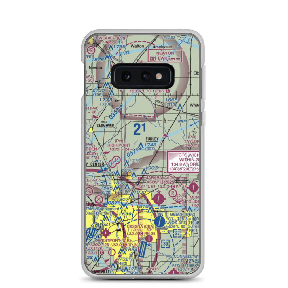 Curtis Airport (SN16) VFR Sectional Samsung Case Samsung Galaxy S10e model shown