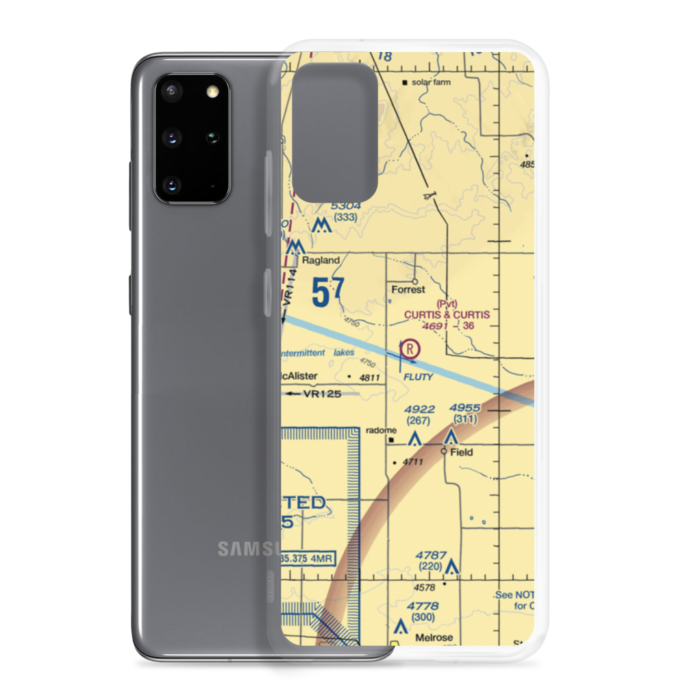 Curtis and Curtis Airport (65NM) VFR Sectional Samsung Case Samsung Galaxy S20 Plus model shown