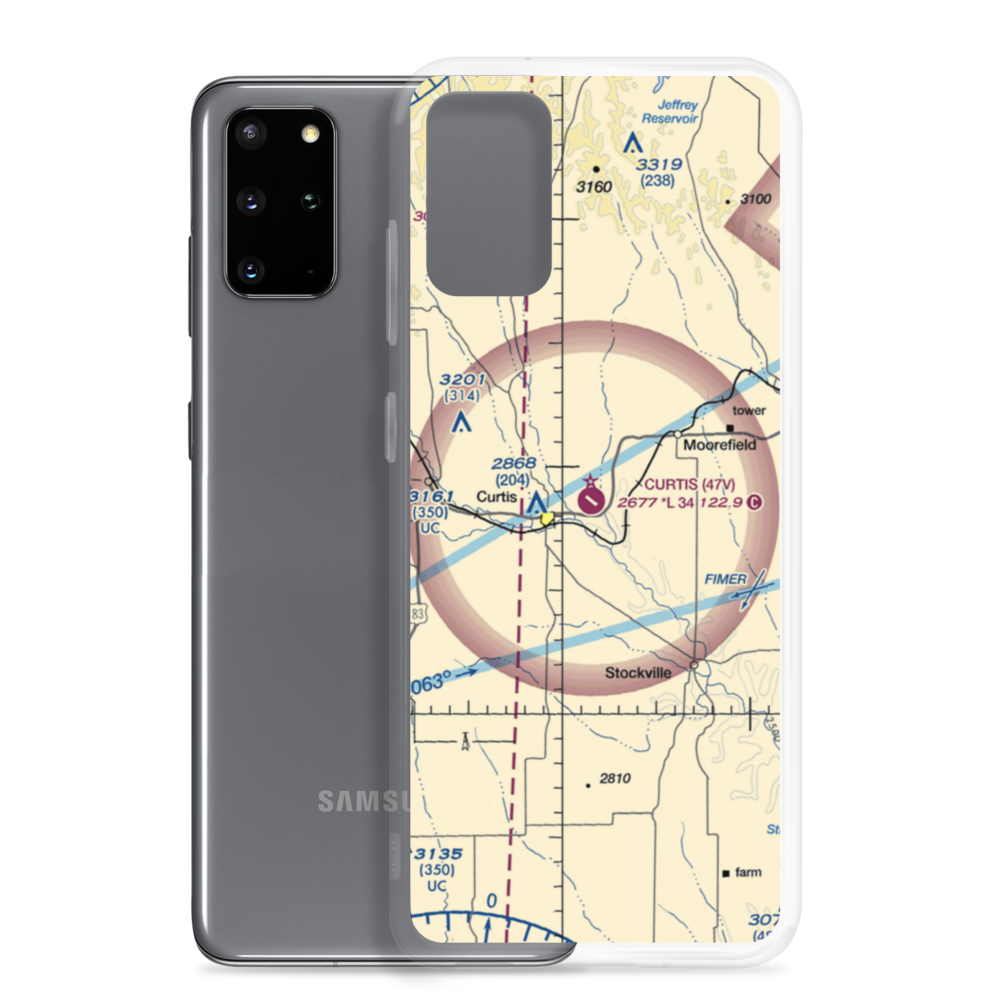 Curtis Municipal Airport (47V) VFR Sectional Samsung Case Samsung Galaxy S20 Plus model shown