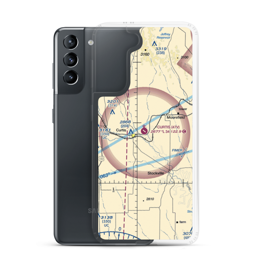 Curtis Municipal Airport (47V) VFR Sectional Samsung Case Samsung Galaxy S21 model shown