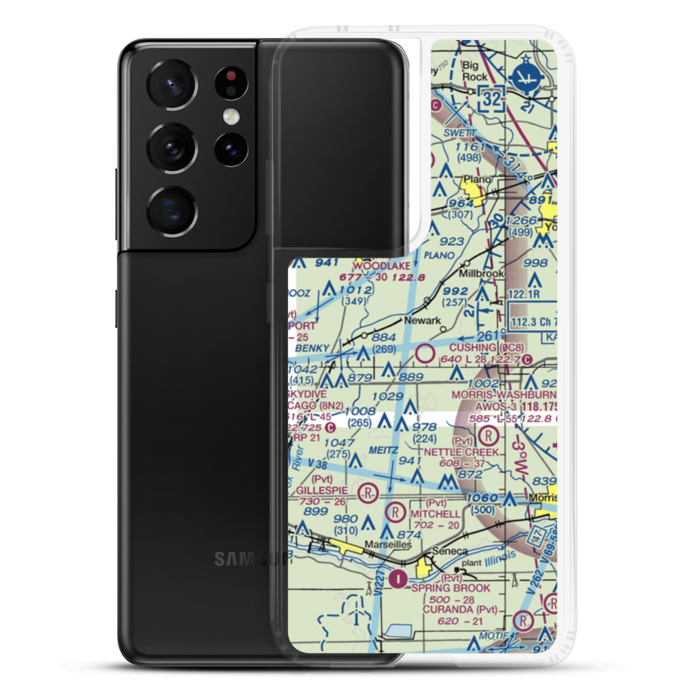 Cushing Field Ltd Airport (0C8) VFR Sectional Samsung Case Samsung Galaxy S21 Ultra model shown