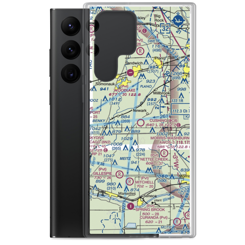 Cushing Field Ltd Airport (0C8) VFR Sectional Samsung Case Samsung Galaxy S22 Ultra model shown