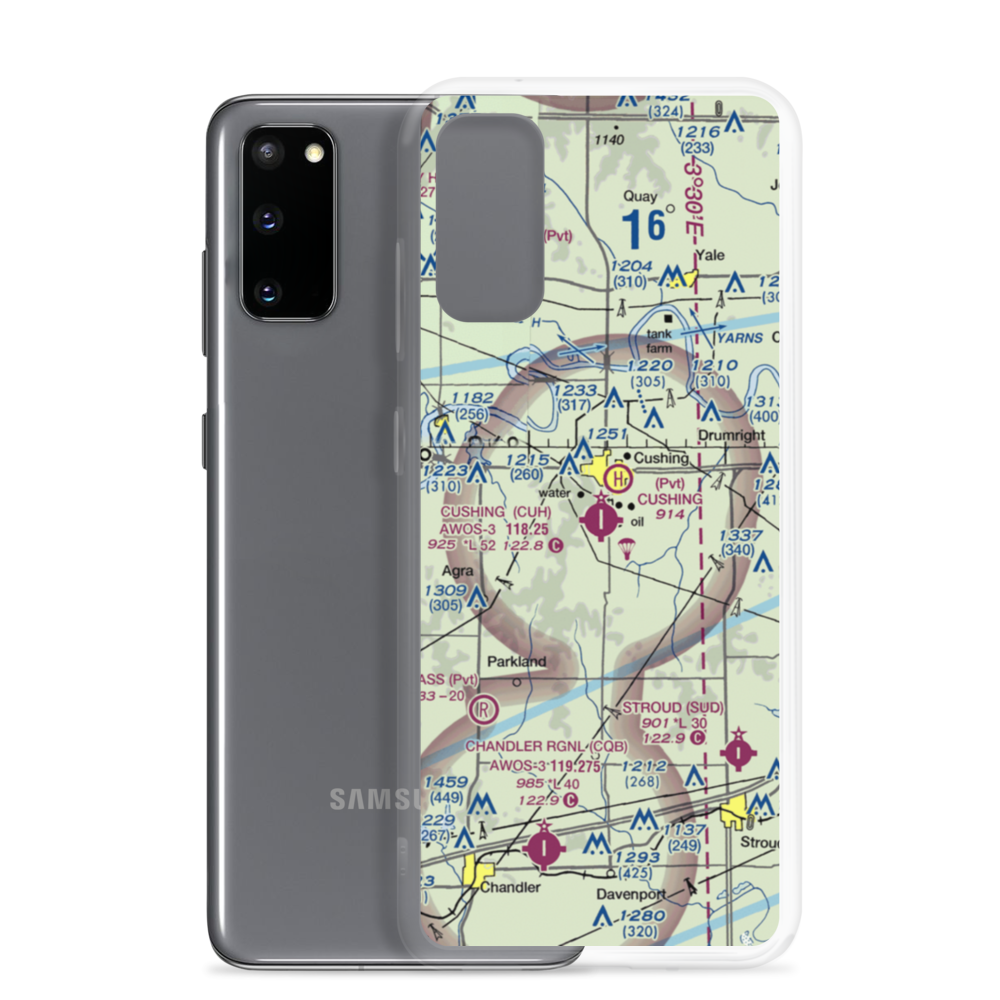 Cushing Municipal Airport (CUH) VFR Sectional Samsung Case Samsung Galaxy S20 model shown