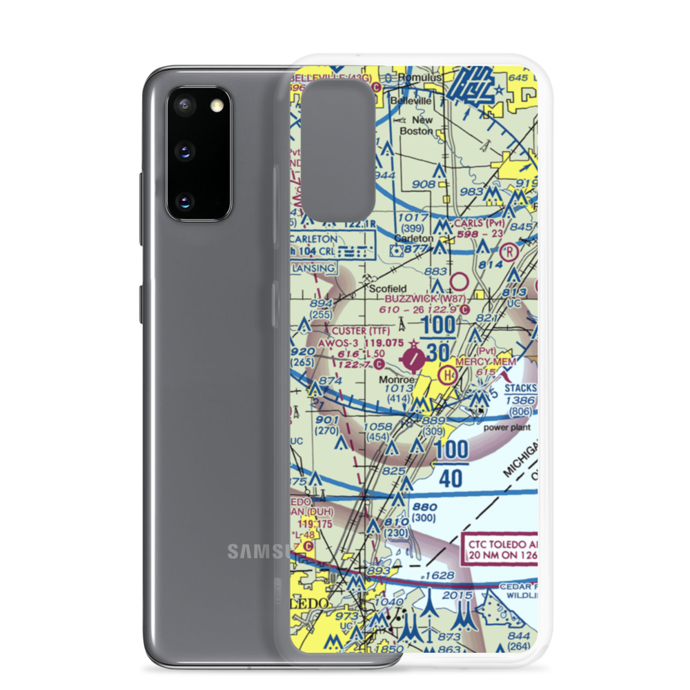 Custer Airport (TTF) VFR Sectional Samsung Case Samsung Galaxy S20 model shown