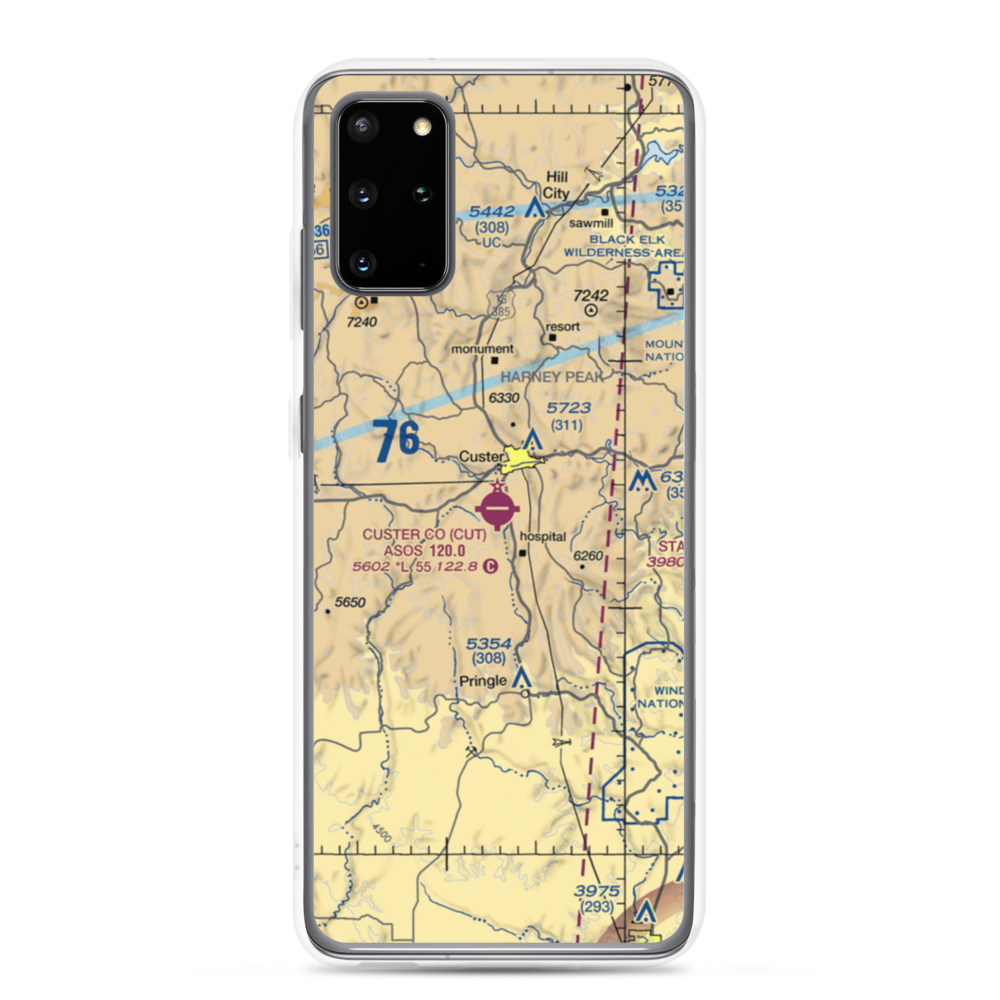 Custer County Airport (CUT) VFR Sectional Samsung Case Samsung Galaxy S20 Plus model shown