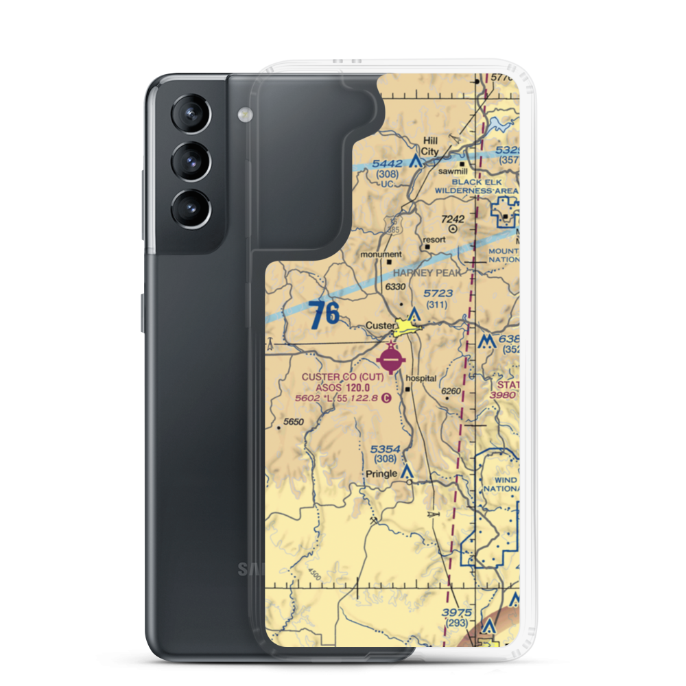Custer County Airport (CUT) VFR Sectional Samsung Case Samsung Galaxy S21 model shown