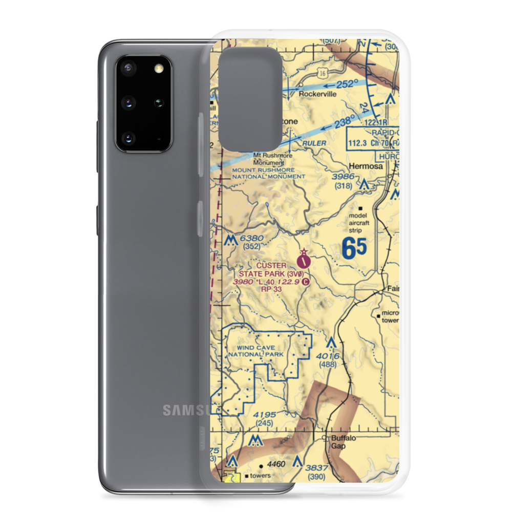 Custer State Park Airport (3V0) VFR Sectional Samsung Case Samsung Galaxy S20 Plus model shown