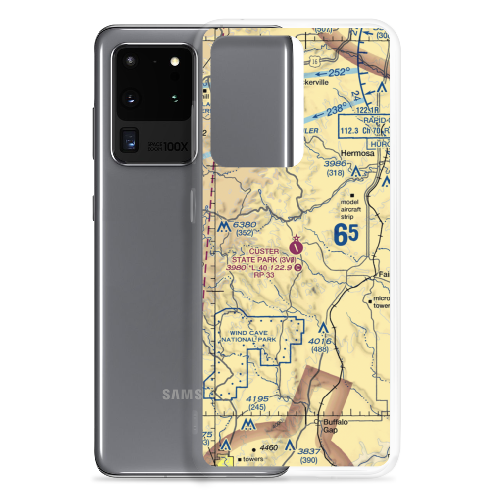 Custer State Park Airport (3V0) VFR Sectional Samsung Case Samsung Galaxy S20 Ultra model shown