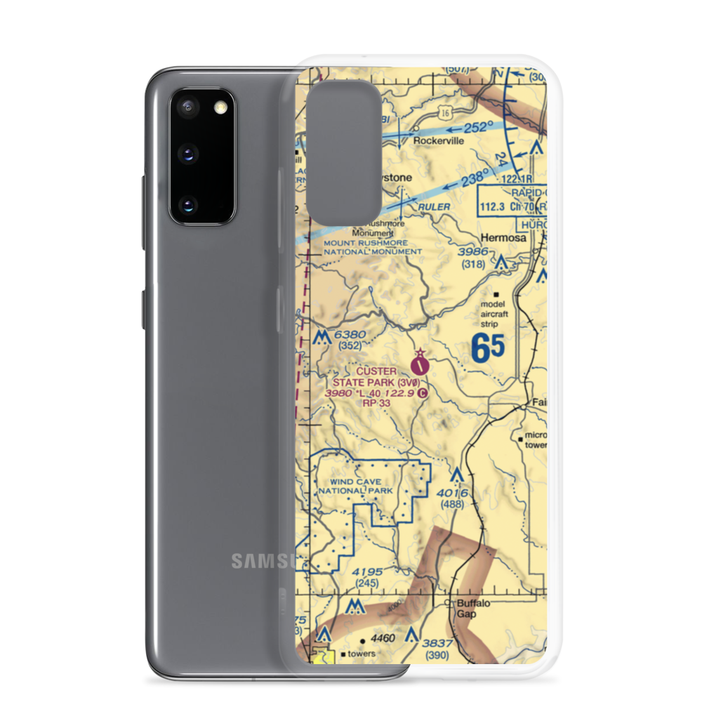 Custer State Park Airport (3V0) VFR Sectional Samsung Case Samsung Galaxy S20 model shown