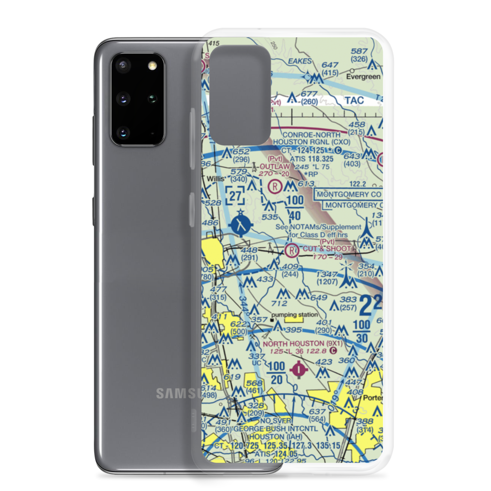 Cut and Shoot Airport (19TE) VFR Sectional Samsung Case Samsung Galaxy S20 Plus model shown