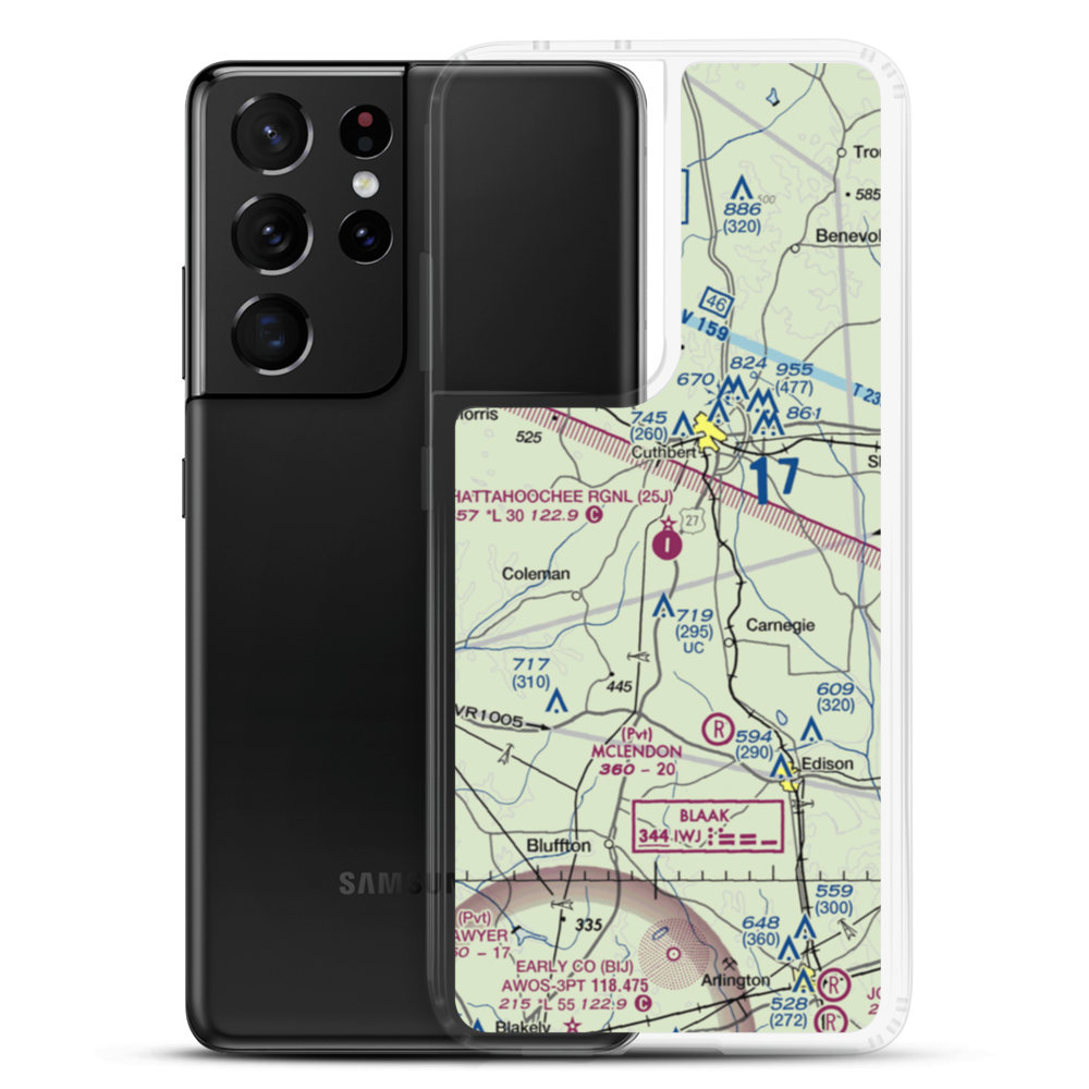 Cuthbert-Randolph Airport (25J) VFR Sectional Samsung Case Samsung Galaxy S21 Ultra model shown