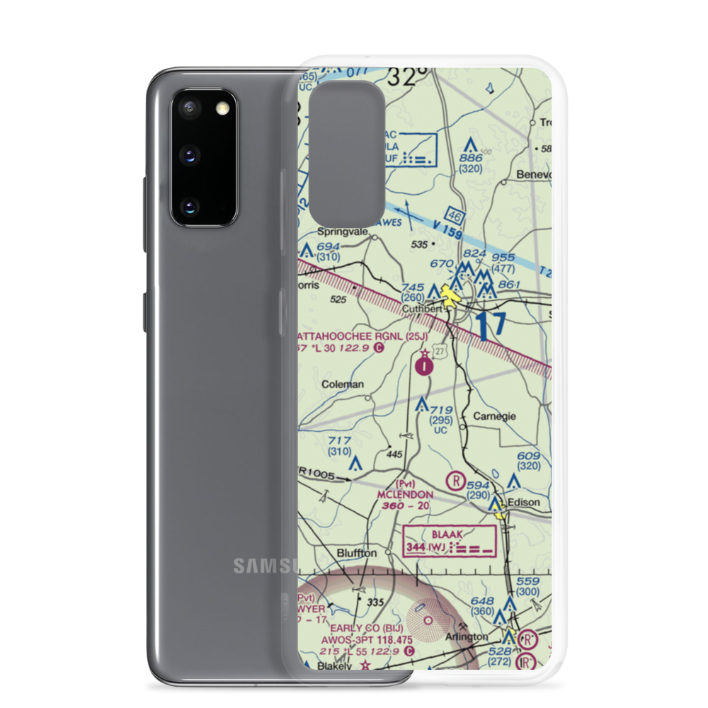 Cuthbert-Randolph Airport (25J) VFR Sectional Samsung Case Samsung Galaxy S20 model shown