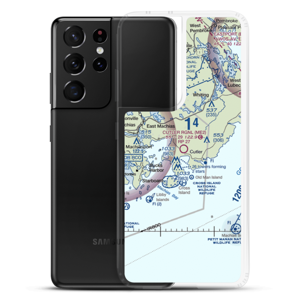 Cutler Regional Airport (ME2) VFR Sectional Samsung Case Samsung Galaxy S21 Ultra model shown