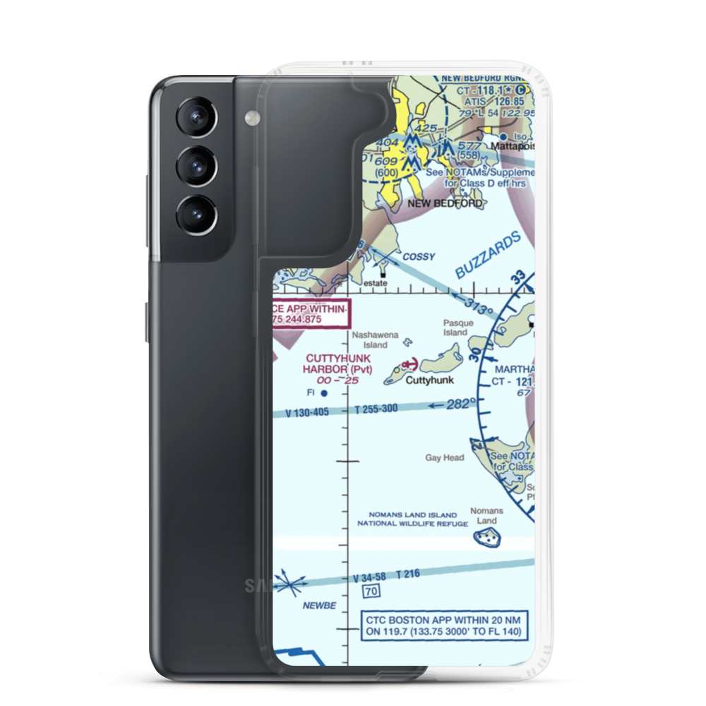 Cuttyhunk Harbor Seaplane Base (6MA9) VFR Sectional Samsung Case Samsung Galaxy S21 model shown