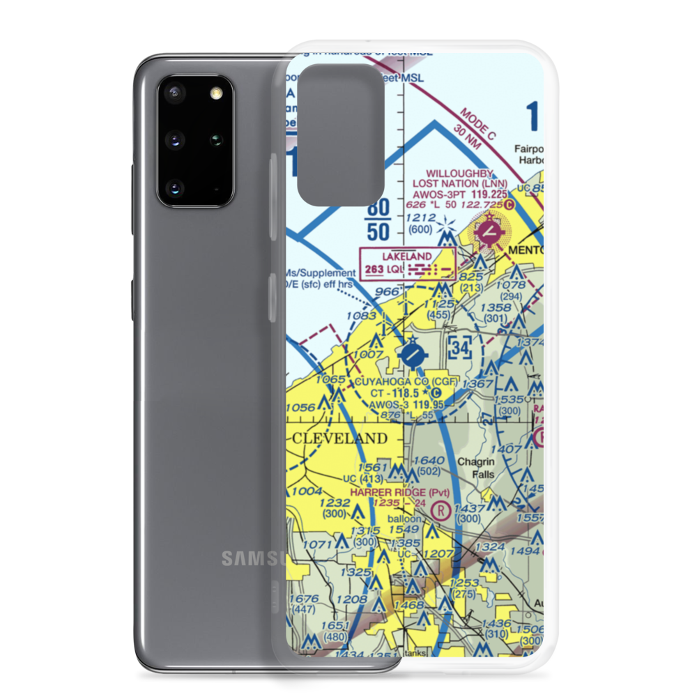 Cuyahoga County Airport (CGF) VFR Sectional Samsung Case Samsung Galaxy S20 Plus model shown