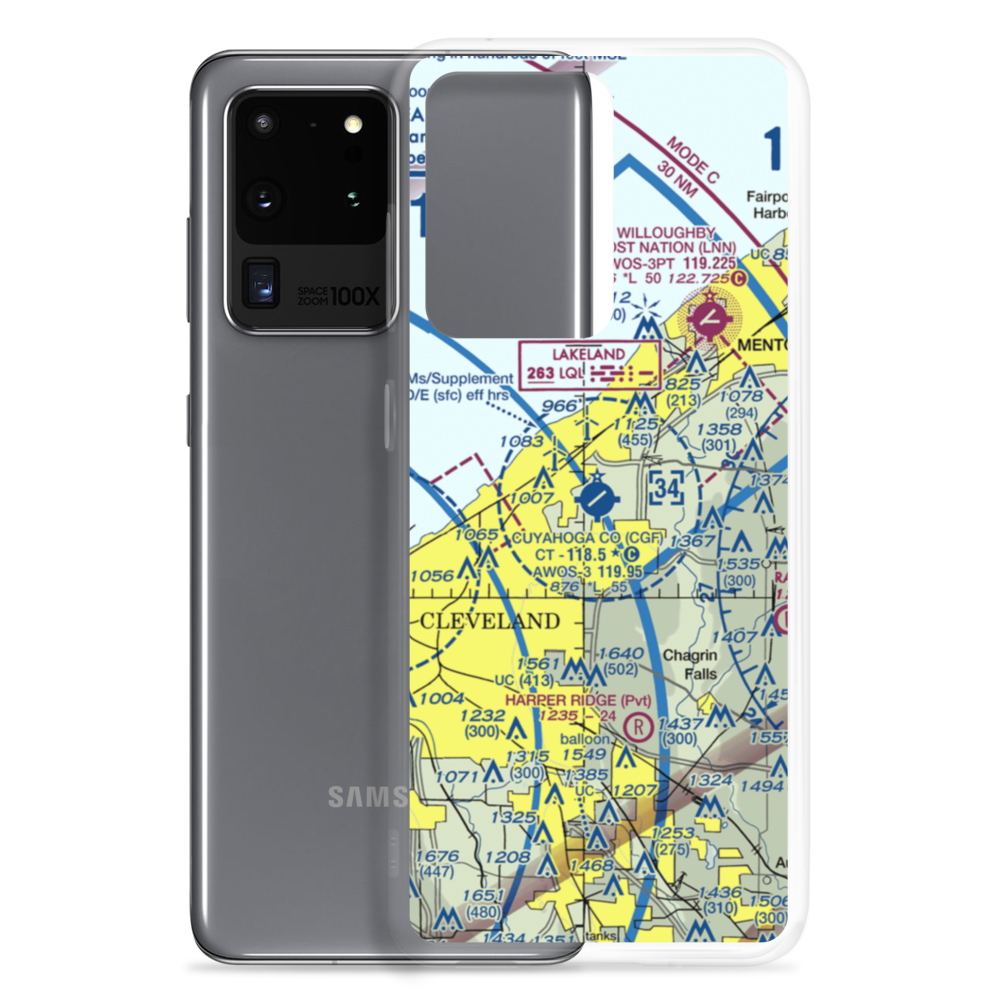 Cuyahoga County Airport (CGF) VFR Sectional Samsung Case Samsung Galaxy S20 Ultra model shown