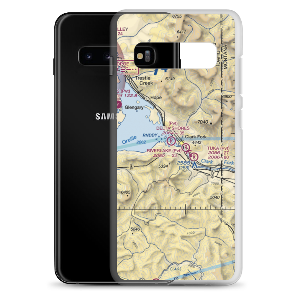 CX Ranch Airport (ID01) VFR Sectional Samsung Case Samsung Galaxy S10+ model shown