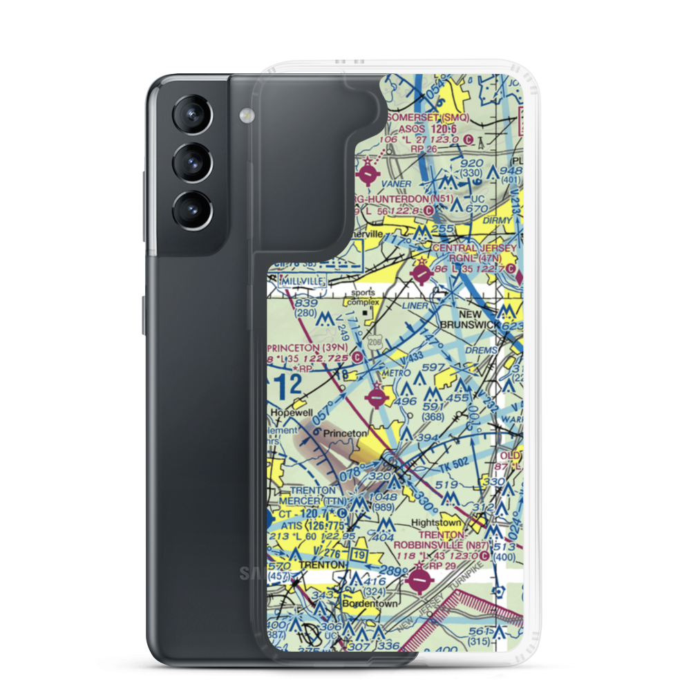 Cyber Density Balloon Spot Balloonport (35JY) VFR Sectional Samsung Case Samsung Galaxy S21 model shown