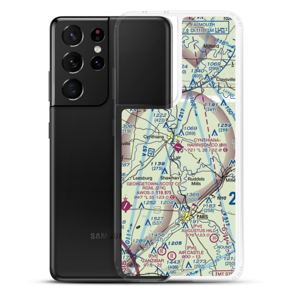 Cynthiana-Harrison County Airport (0I8) VFR Sectional Samsung Case Samsung Galaxy S21 Ultra model shown