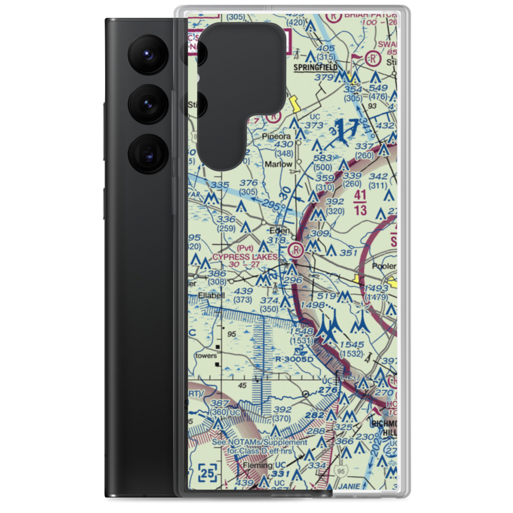 Cypress Lakes Airport (GA35) VFR Sectional Samsung Case Samsung Galaxy S22 Ultra model shown
