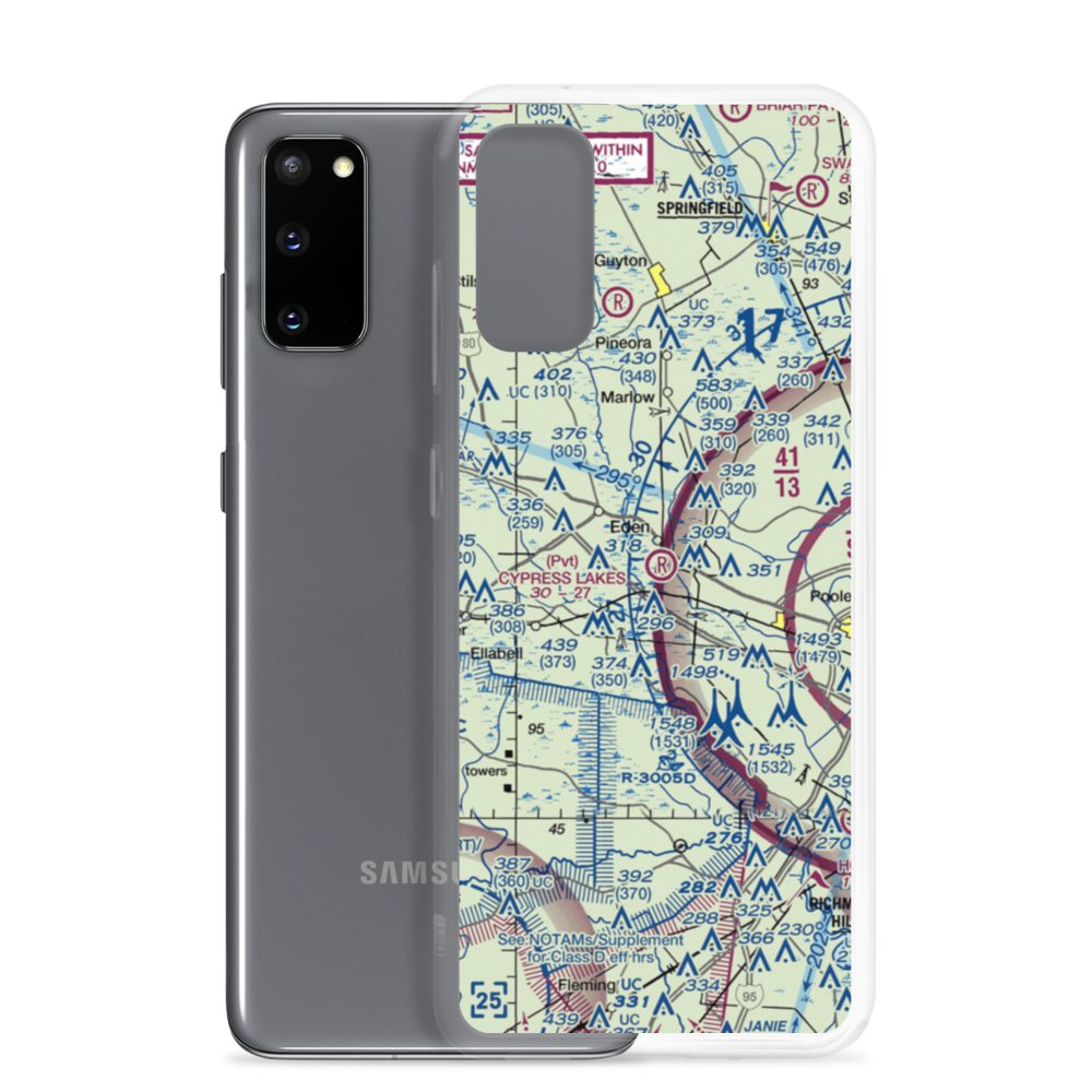 Cypress Lakes Airport (GA35) VFR Sectional Samsung Case Samsung Galaxy S20 model shown