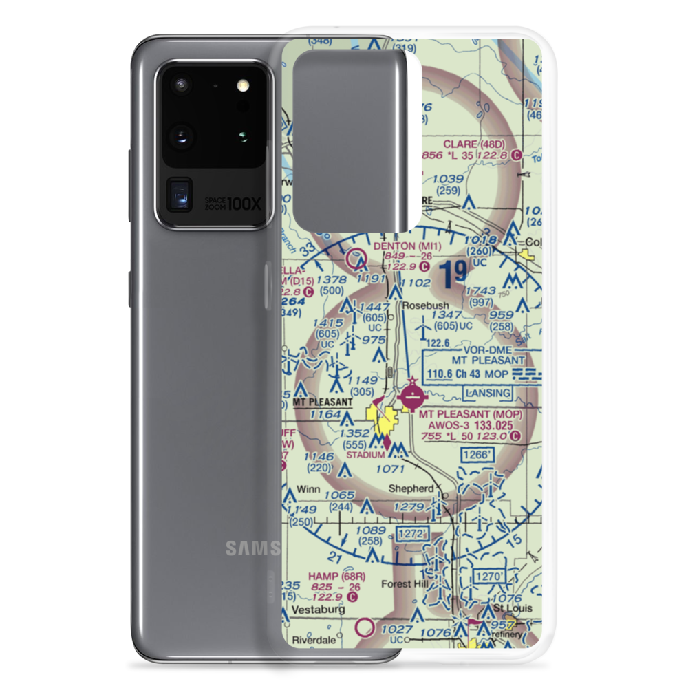D J Airport (MI44) VFR Sectional Samsung Case Samsung Galaxy S20 Ultra model shown