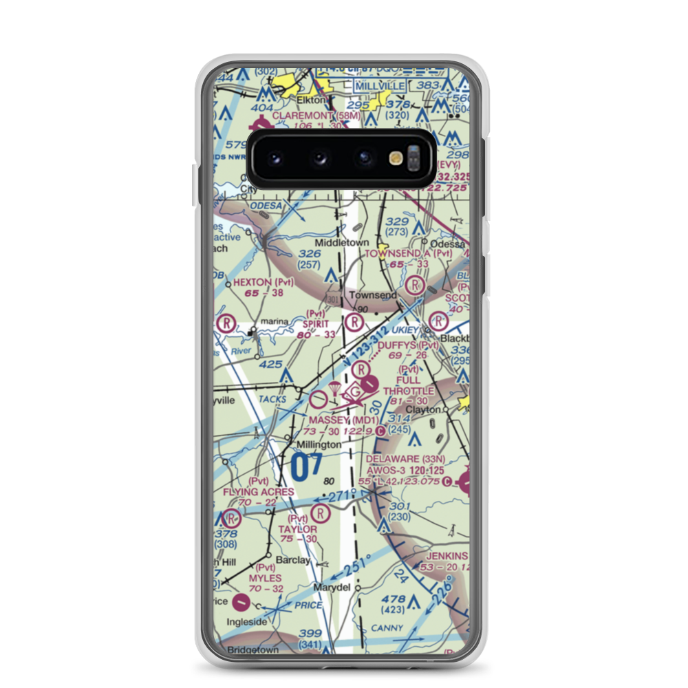 D'Angelo Airport (6MD7) VFR Sectional Samsung Case Samsung Galaxy S10 model shown