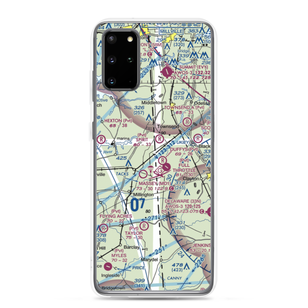 D'Angelo Airport (6MD7) VFR Sectional Samsung Case Samsung Galaxy S20 Plus model shown