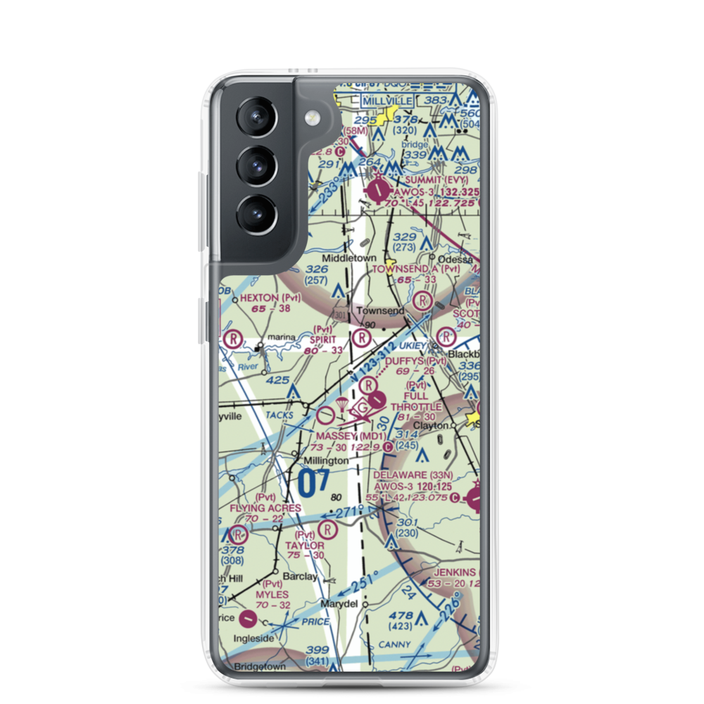 D'Angelo Airport (6MD7) VFR Sectional Samsung Case Samsung Galaxy S21 model shown