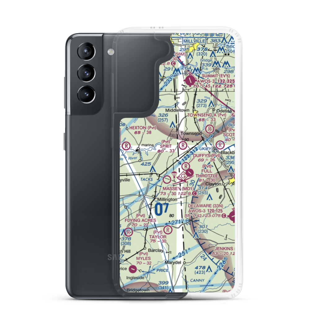 D'Angelo Airport (6MD7) VFR Sectional Samsung Case Samsung Galaxy S21 model shown