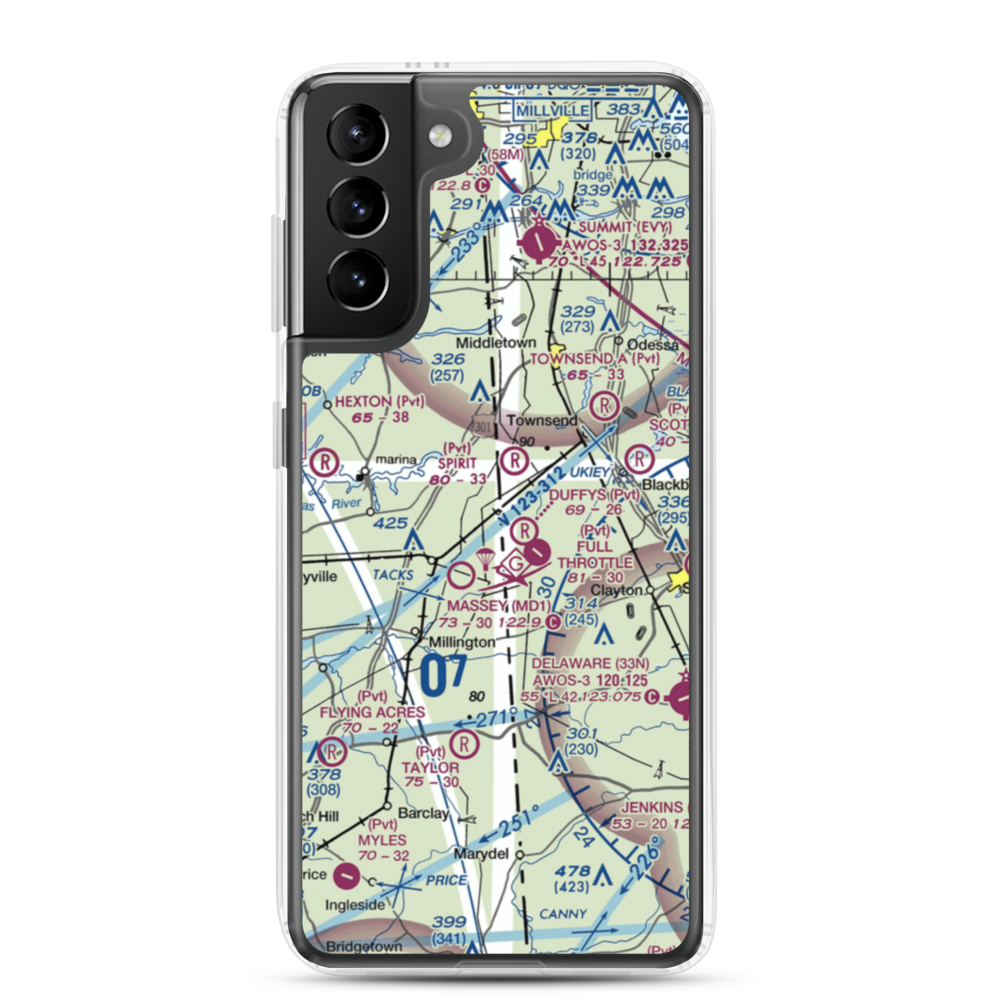D'Angelo Airport (6MD7) VFR Sectional Samsung Case Samsung Galaxy S21 Plus model shown