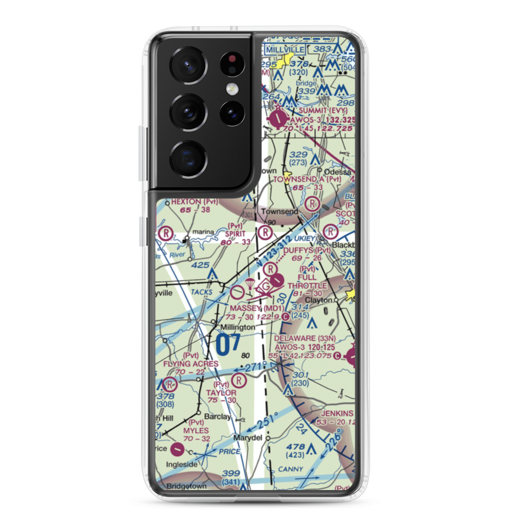 D'Angelo Airport (6MD7) VFR Sectional Samsung Case Samsung Galaxy S21 Ultra model shown