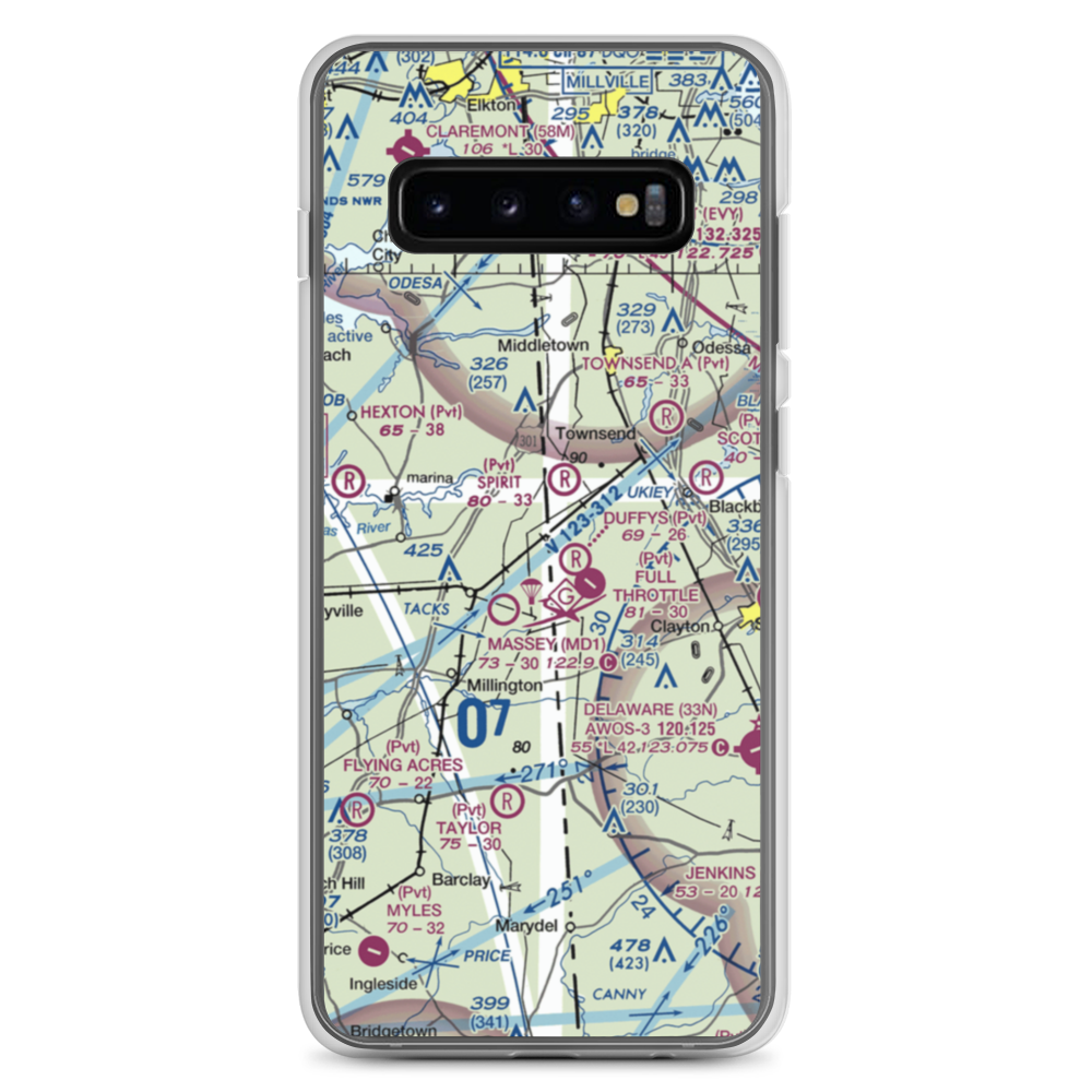 D'Angelo Airport (6MD7) VFR Sectional Samsung Case Samsung Galaxy S10+ model shown