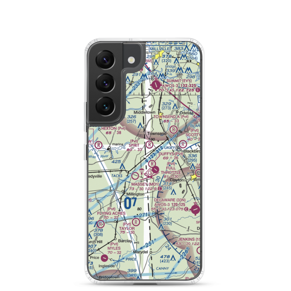 D'Angelo Airport (6MD7) VFR Sectional Samsung Case Samsung Galaxy S22 model shown