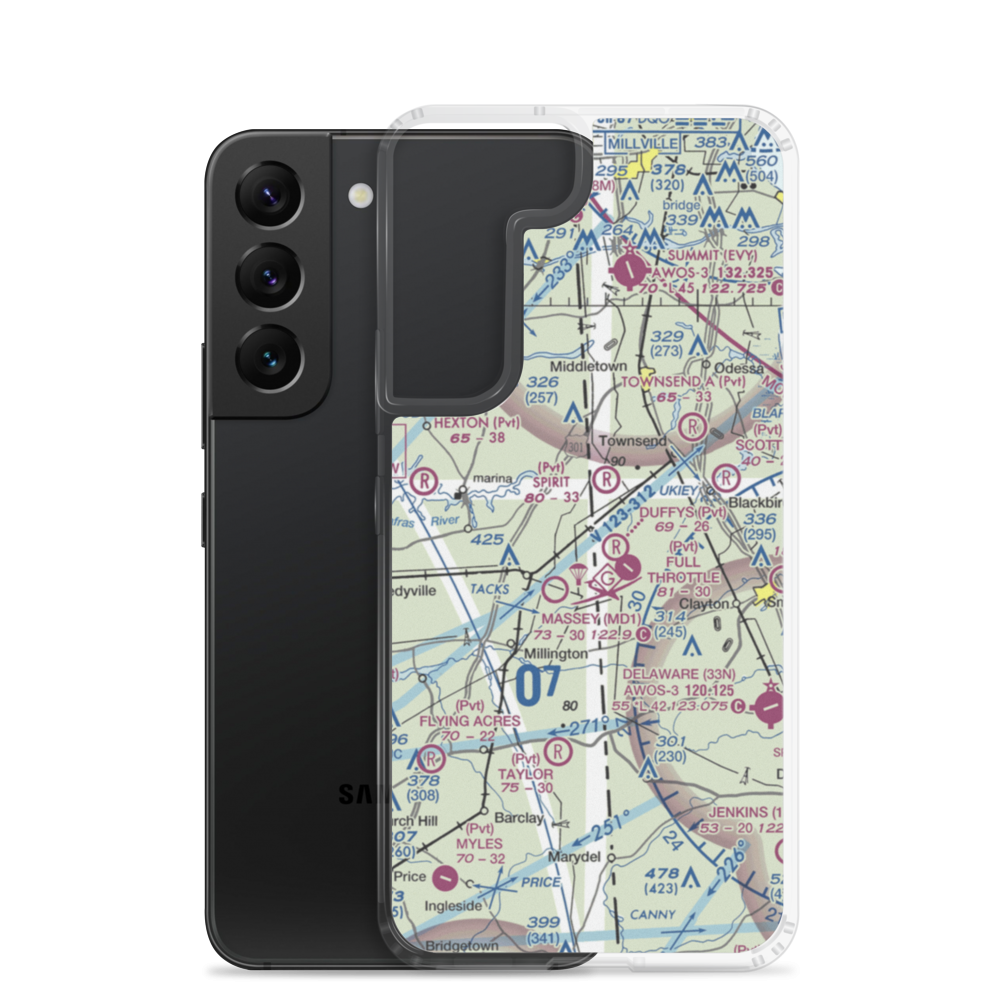 D'Angelo Airport (6MD7) VFR Sectional Samsung Case Samsung Galaxy S22 model shown