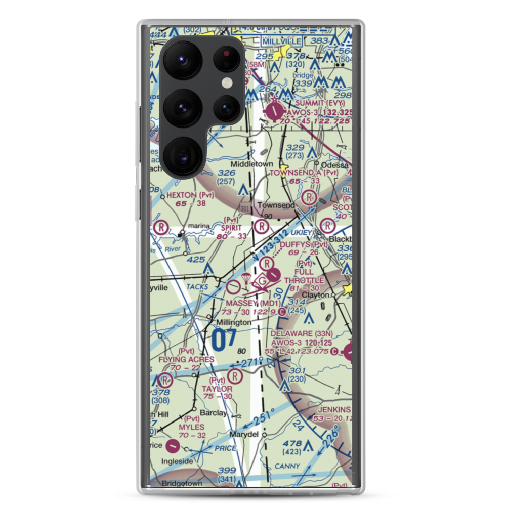 D'Angelo Airport (6MD7) VFR Sectional Samsung Case Samsung Galaxy S22 Ultra model shown
