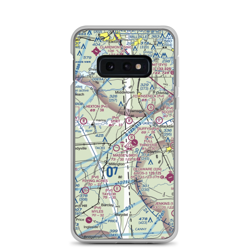 D'Angelo Airport (6MD7) VFR Sectional Samsung Case Samsung Galaxy S10e model shown
