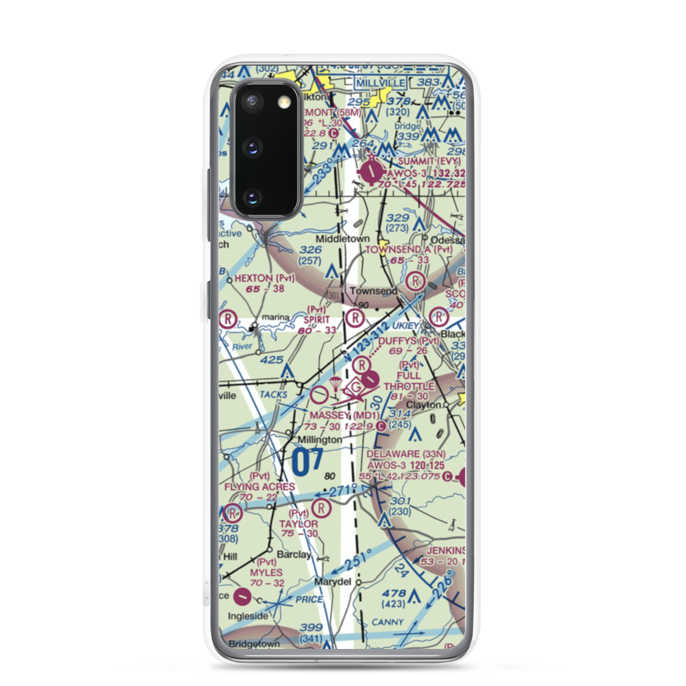 D'Angelo Airport (6MD7) VFR Sectional Samsung Case Samsung Galaxy S20 model shown