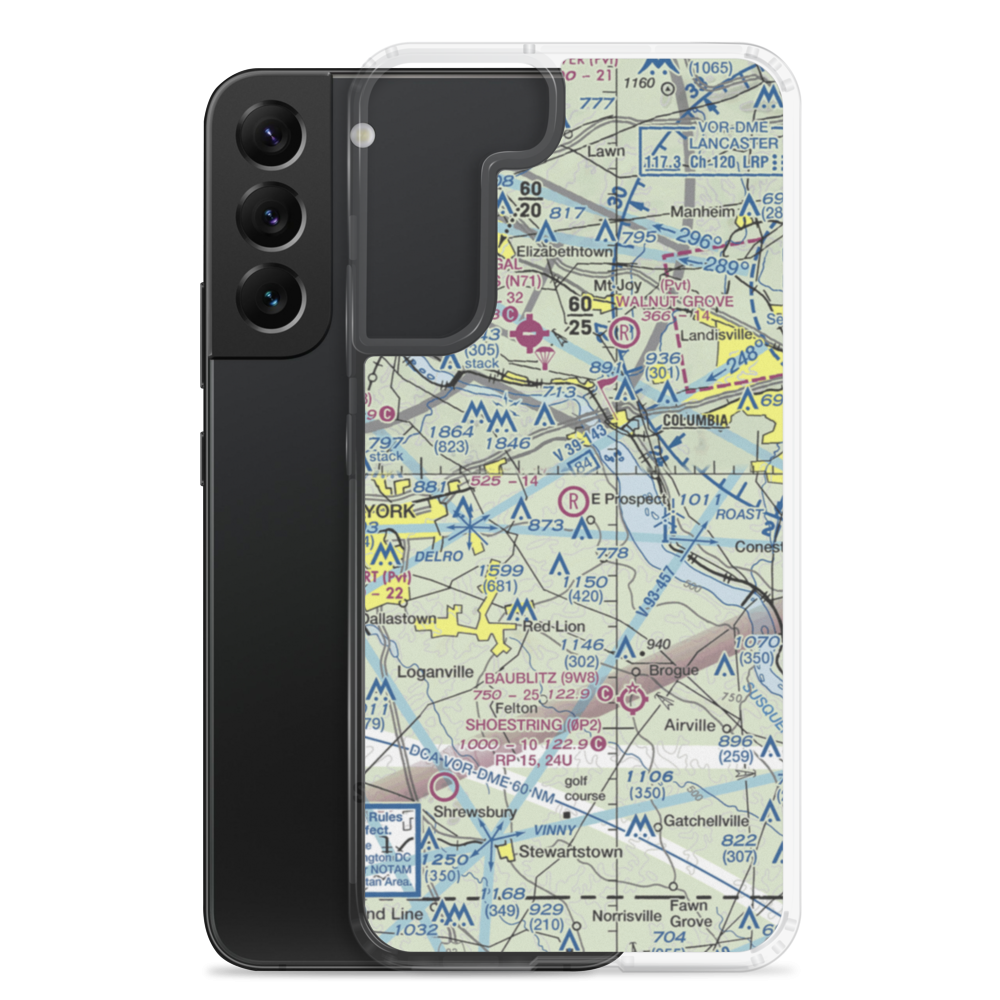 D.Evans Farm Airport (PA73) VFR Sectional Samsung Case Samsung Galaxy S22 Plus model shown