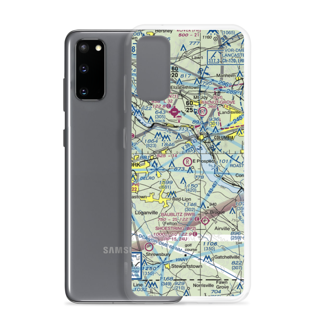 D.Evans Farm Airport (PA73) VFR Sectional Samsung Case Samsung Galaxy S20 model shown