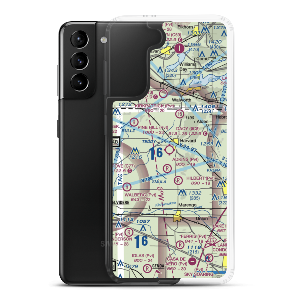 Dacy Airport (0C0) VFR Sectional Samsung Case Samsung Galaxy S21 Plus model shown