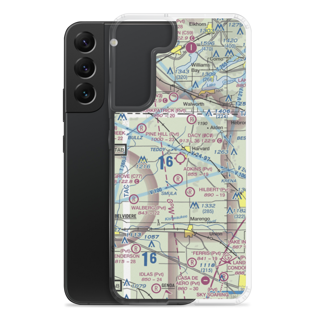 Dacy Airport (0C0) VFR Sectional Samsung Case Samsung Galaxy S22 Plus model shown