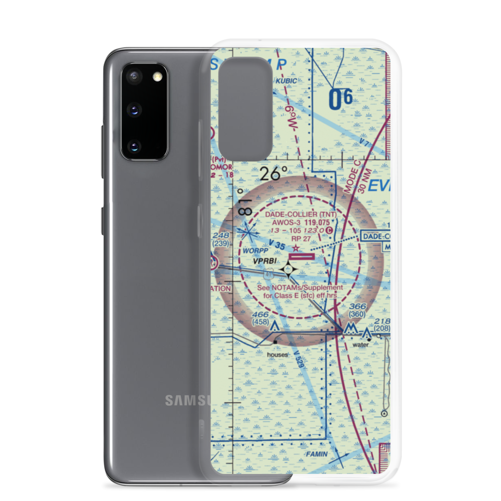 Dade Collier Training and Transition Airport (TNT) VFR Sectional Samsung Case Samsung Galaxy S20 model shown