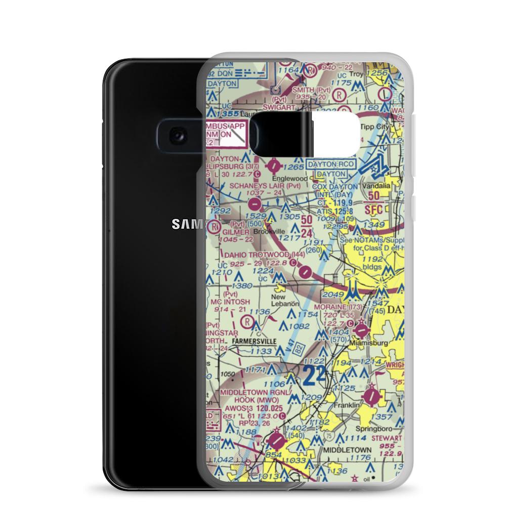 Dahio Trotwood Airport (I44) VFR Sectional Samsung Case Samsung Galaxy S10e model shown