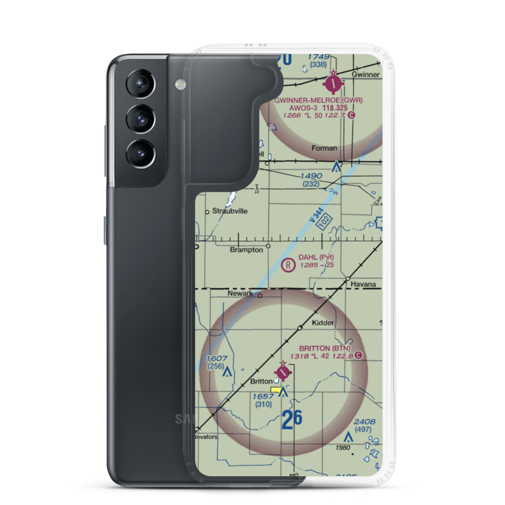 Dahl Private Airport (ND90) VFR Sectional Samsung Case Samsung Galaxy S21 model shown