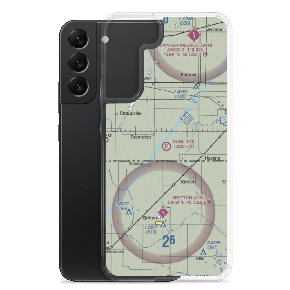 Dahl Private Airport (ND90) VFR Sectional Samsung Case Samsung Galaxy S22 Plus model shown