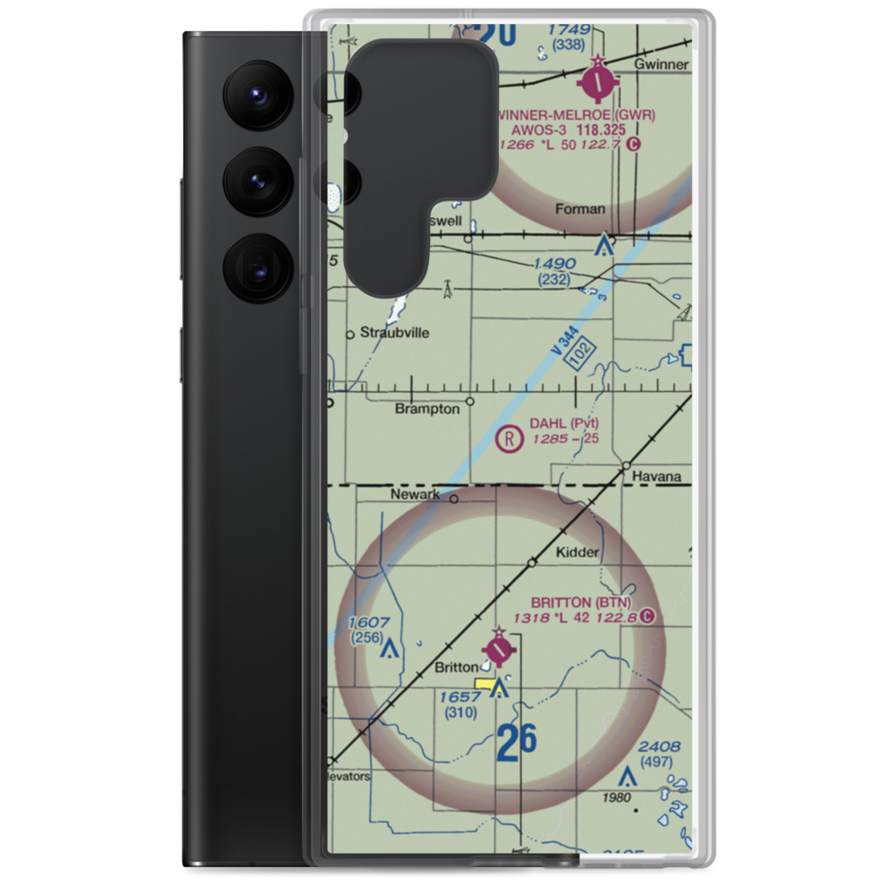 Dahl Private Airport (ND90) VFR Sectional Samsung Case Samsung Galaxy S22 Ultra model shown